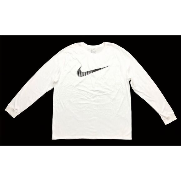 Nike white athletic cut power up swoosh long sleeve tee - Picture 1 of 4